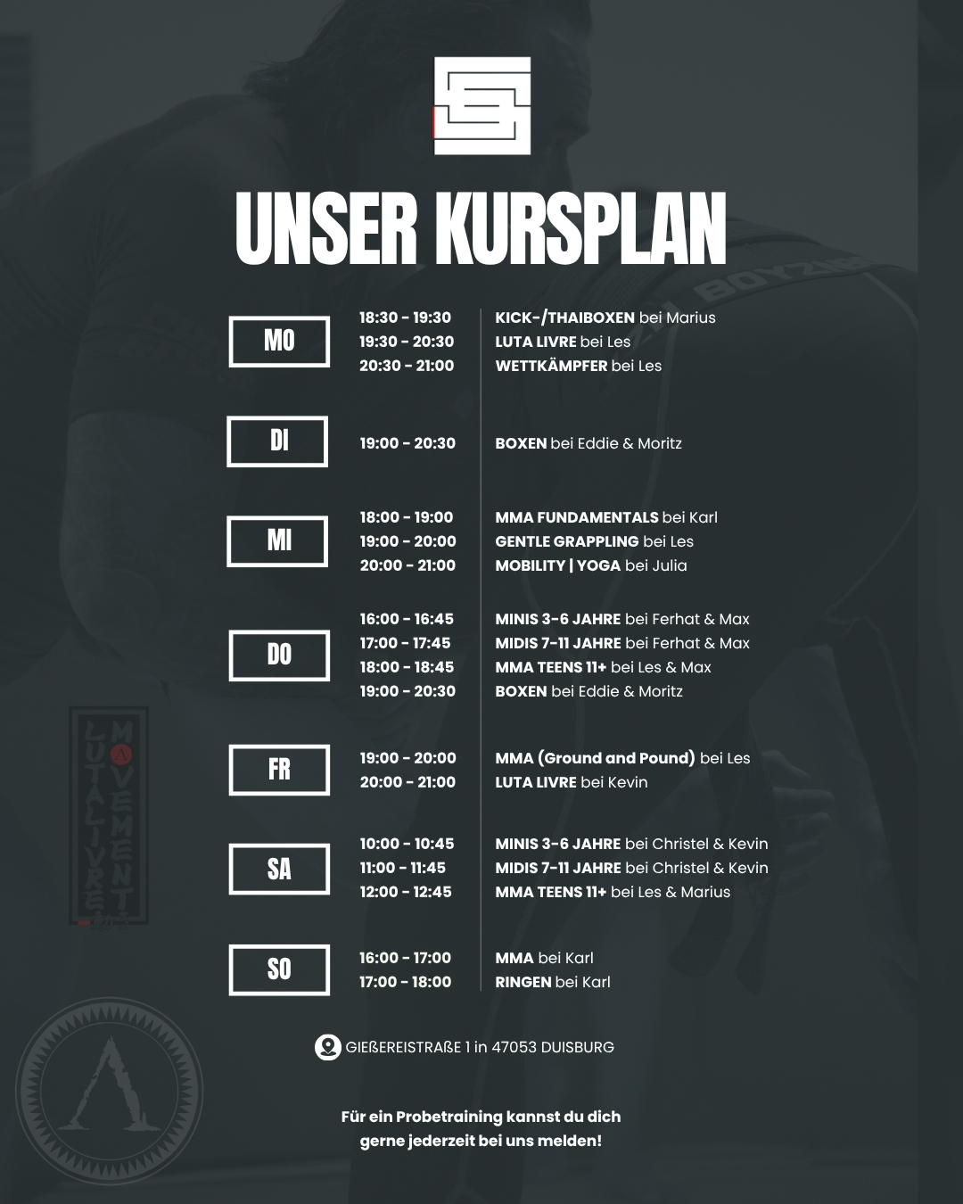 Kursplan SPARTA SPORTS Duisburg